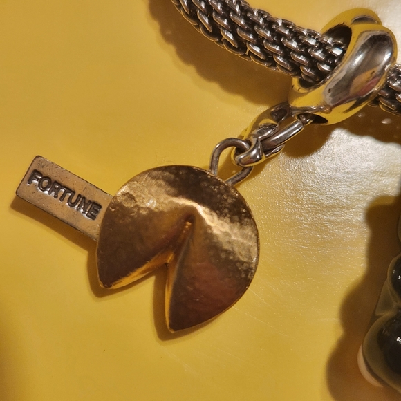 Brighton enamel and silver panda charm,lucky fortune cookie charm, and bracelet - Picture 2 of 4